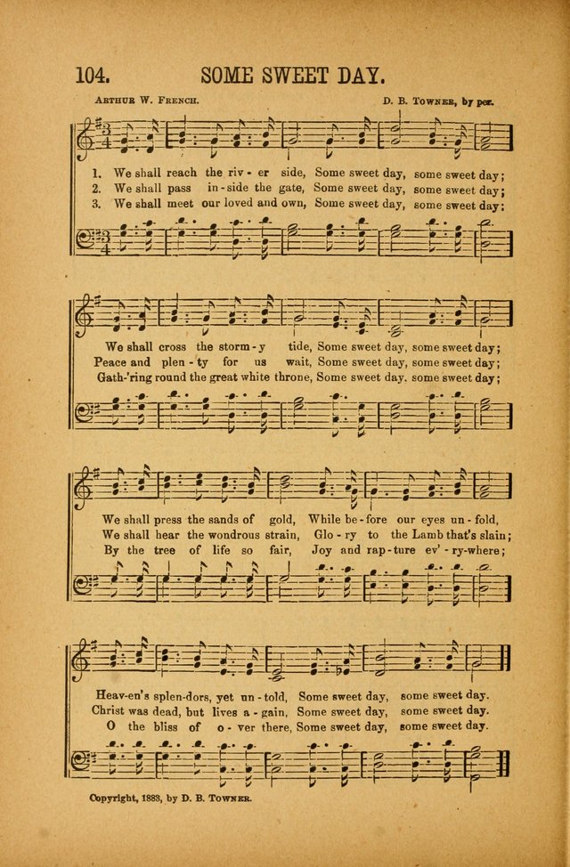 Quartette: containing Songs for the Ransomed, Songs of Love Peace and Joy, Gems of Gospel Song, Salvation Echoes, with one hundred choice selections added page 104