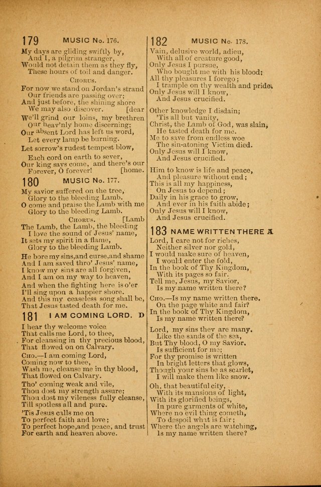 Quartette: containing Songs for the Ransomed, Songs of Love Peace and Joy, Gems of Gospel Song, Salvation Echoes, with one hundred choice selections added page 143