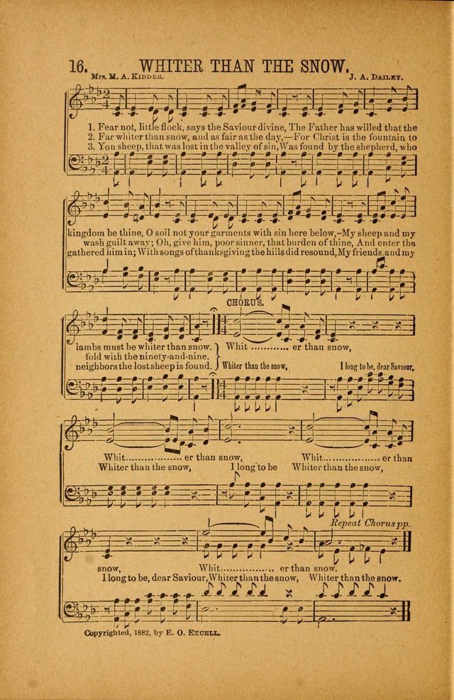 Quartette: containing Songs for the Ransomed, Songs of Love Peace and Joy, Gems of Gospel Song, Salvation Echoes, with one hundred choice selections added page 16