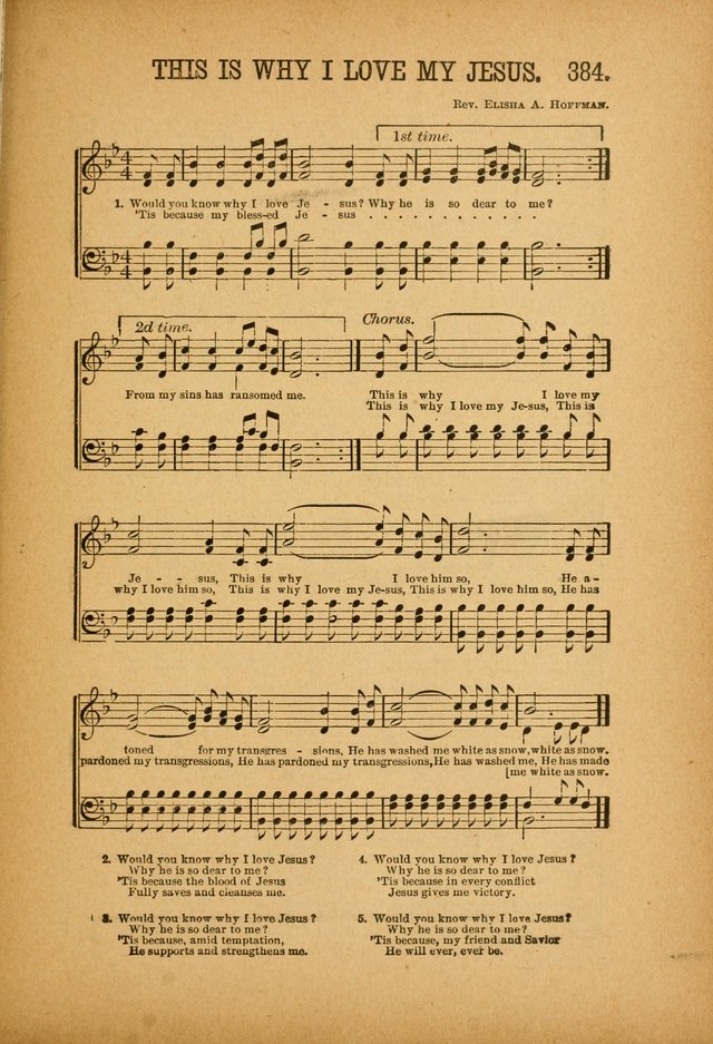 Quartette: containing Songs for the Ransomed, Songs of Love Peace and Joy, Gems of Gospel Song, Salvation Echoes, with one hundred choice selections added page 285