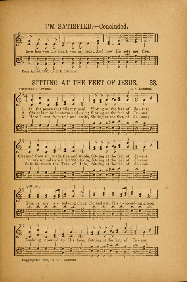 Quartette: containing Songs for the Ransomed, Songs of Love Peace and Joy, Gems of Gospel Song, Salvation Echoes, with one hundred choice selections added page 33