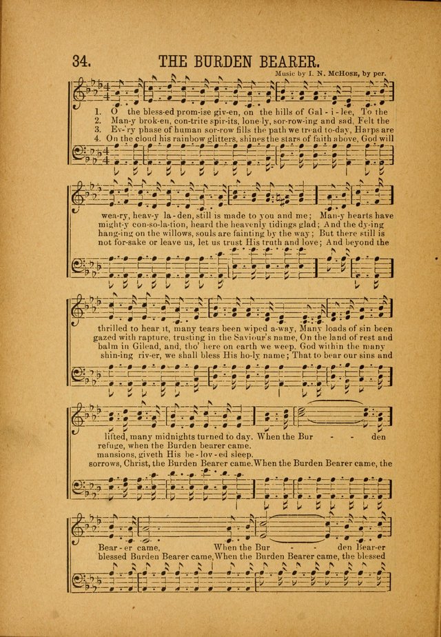 Quartette: containing Songs for the Ransomed, Songs of Love Peace and Joy, Gems of Gospel Song, Salvation Echoes, with one hundred choice selections added page 34