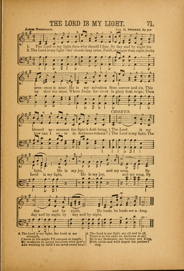 Quartette: containing Songs for the Ransomed, Songs of Love Peace and Joy, Gems of Gospel Song, Salvation Echoes, with one hundred choice selections added page 71