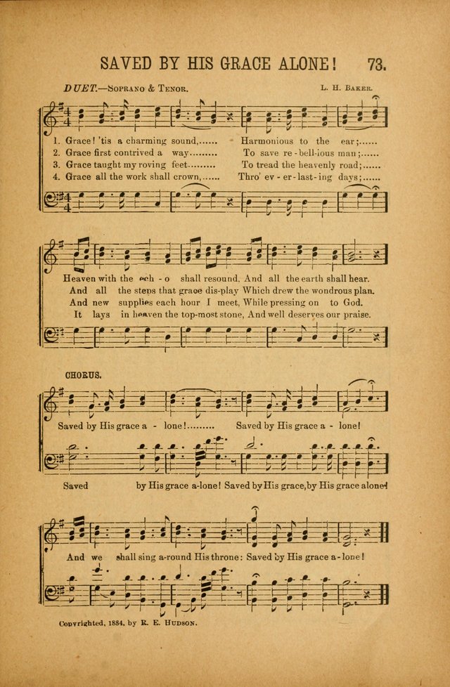 Quartette: containing Songs for the Ransomed, Songs of Love Peace and Joy, Gems of Gospel Song, Salvation Echoes, with one hundred choice selections added page 73