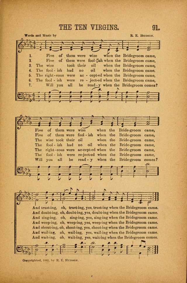 Quartette: containing Songs for the Ransomed, Songs of Love Peace and Joy, Gems of Gospel Song, Salvation Echoes, with one hundred choice selections added page 91