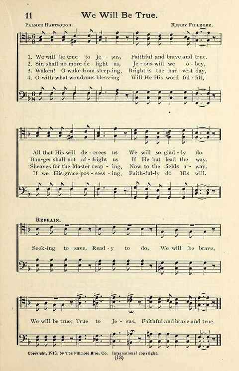 Quartets and Choruses for Men: A Collection of New and Old Gospel Songs to which is added Patriotic, Prohibition and Entertainment Songs page 11