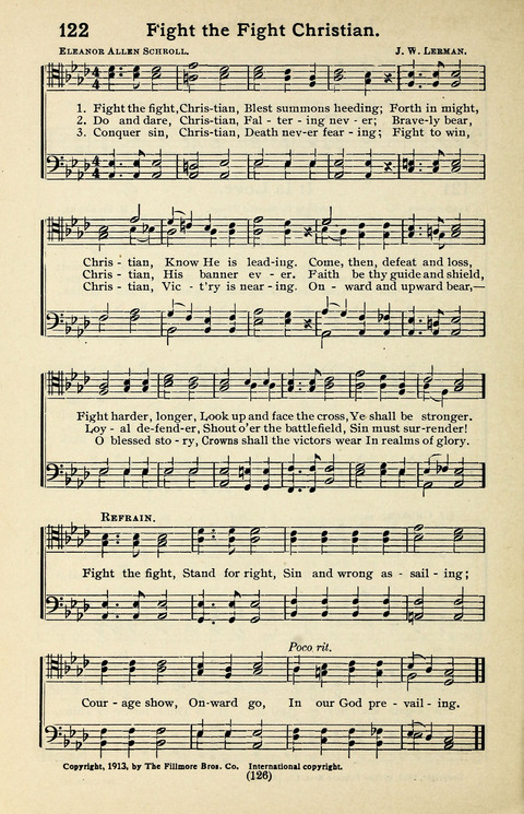 Quartets and Choruses for Men: A Collection of New and Old Gospel Songs to which is added Patriotic, Prohibition and Entertainment Songs page 124