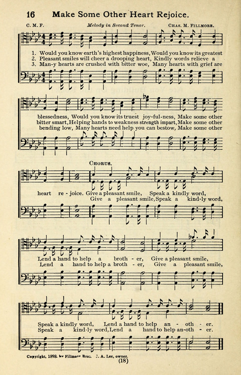 Quartets and Choruses for Men: A Collection of New and Old Gospel Songs to which is added Patriotic, Prohibition and Entertainment Songs page 16