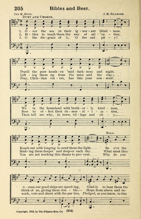 Quartets and Choruses for Men: A Collection of New and Old Gospel Songs to which is added Patriotic, Prohibition and Entertainment Songs page 202