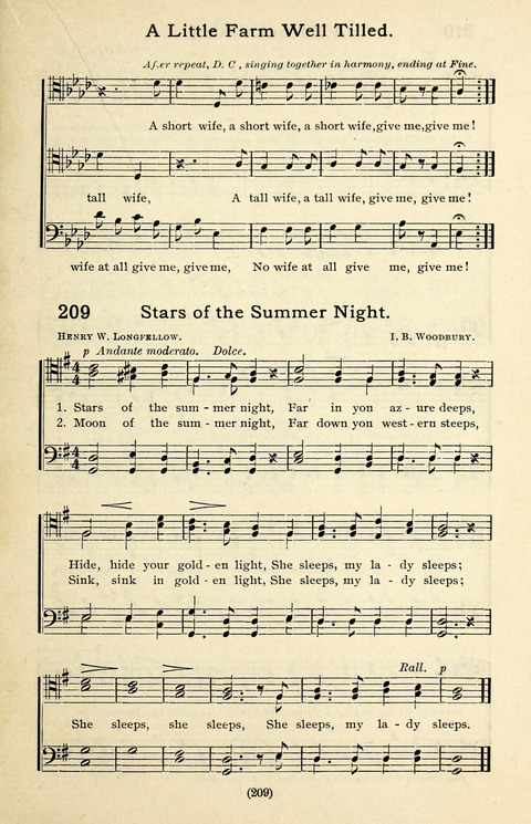 Quartets and Choruses for Men: A Collection of New and Old Gospel Songs to which is added Patriotic, Prohibition and Entertainment Songs page 207