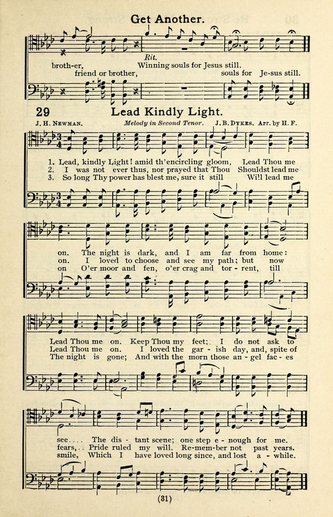 Quartets and Choruses for Men: A Collection of New and Old Gospel Songs to which is added Patriotic, Prohibition and Entertainment Songs page 29