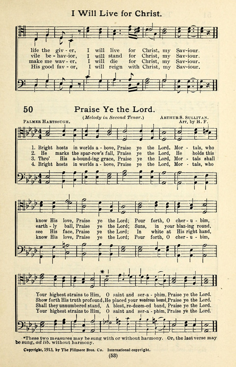 Quartets and Choruses for Men: A Collection of New and Old Gospel Songs to which is added Patriotic, Prohibition and Entertainment Songs page 51