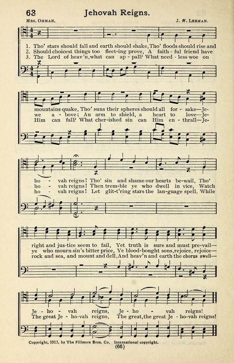 Quartets and Choruses for Men: A Collection of New and Old Gospel Songs to which is added Patriotic, Prohibition and Entertainment Songs page 64