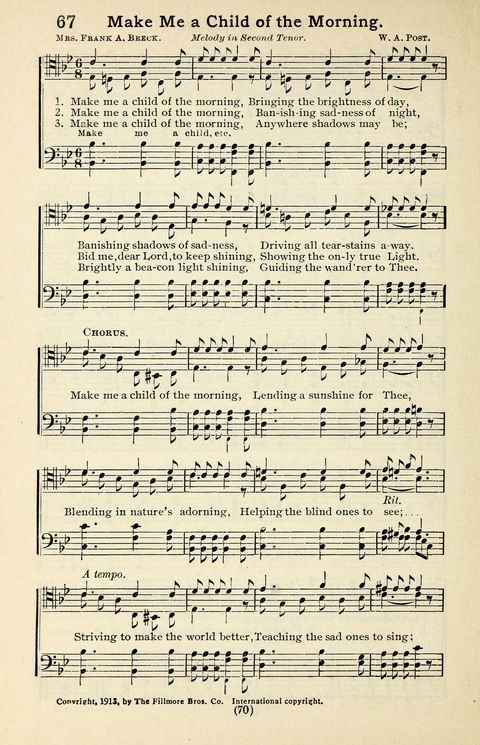 Quartets and Choruses for Men: A Collection of New and Old Gospel Songs to which is added Patriotic, Prohibition and Entertainment Songs page 68