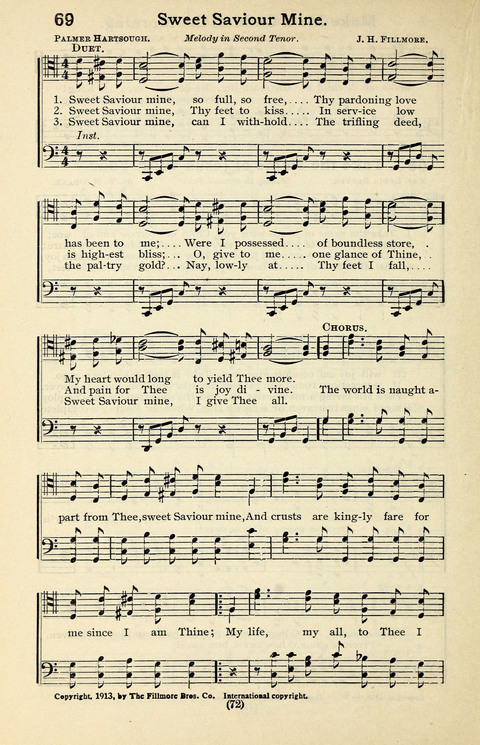 Quartets and Choruses for Men: A Collection of New and Old Gospel Songs to which is added Patriotic, Prohibition and Entertainment Songs page 70