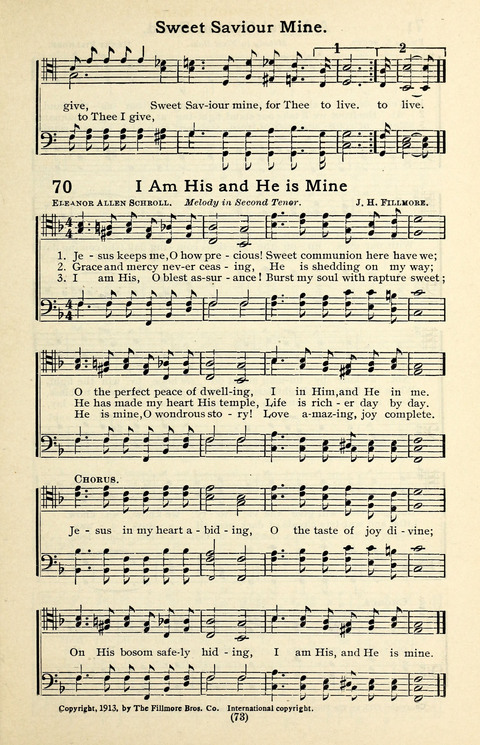 Quartets and Choruses for Men: A Collection of New and Old Gospel Songs to which is added Patriotic, Prohibition and Entertainment Songs page 71