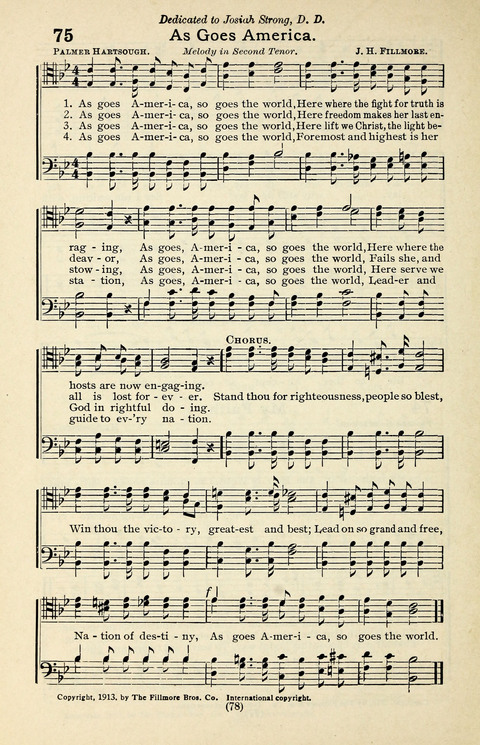 Quartets and Choruses for Men: A Collection of New and Old Gospel Songs to which is added Patriotic, Prohibition and Entertainment Songs page 76