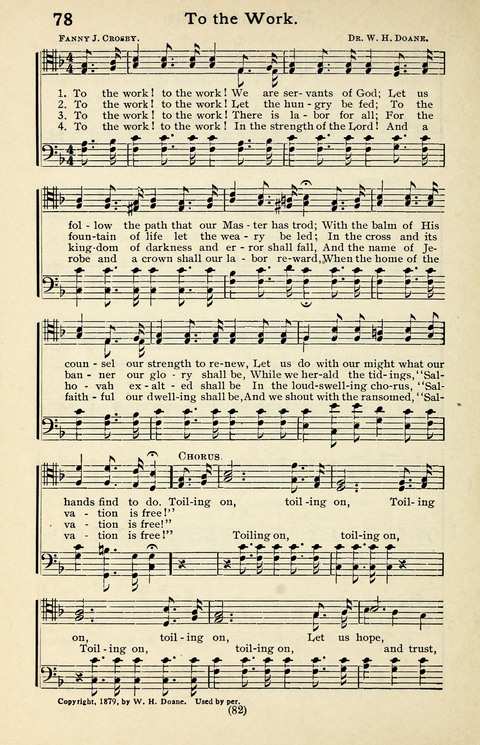 Quartets and Choruses for Men: A Collection of New and Old Gospel Songs to which is added Patriotic, Prohibition and Entertainment Songs page 80