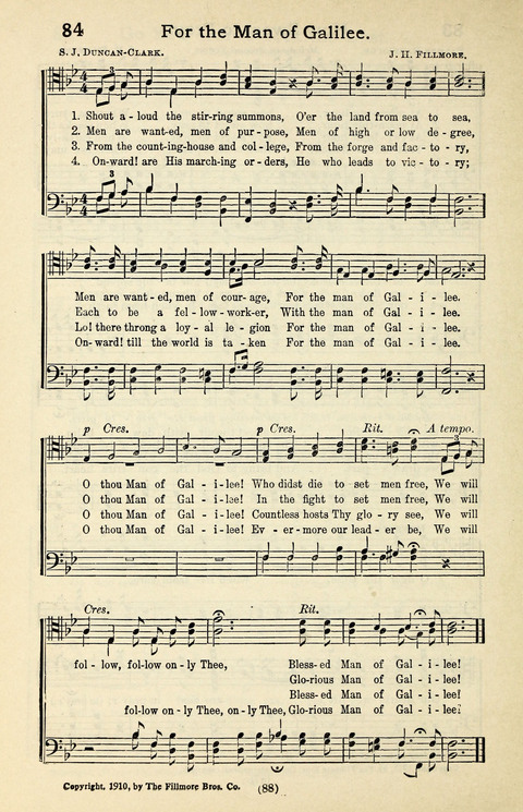 Quartets and Choruses for Men: A Collection of New and Old Gospel Songs to which is added Patriotic, Prohibition and Entertainment Songs page 86