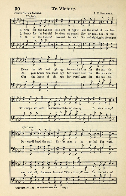 Quartets and Choruses for Men: A Collection of New and Old Gospel Songs to which is added Patriotic, Prohibition and Entertainment Songs page 92