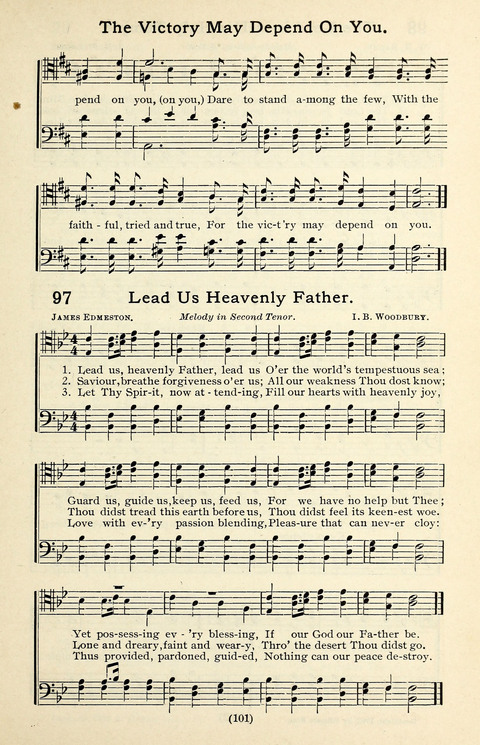 Quartets and Choruses for Men: A Collection of New and Old Gospel Songs to which is added Patriotic, Prohibition and Entertainment Songs page 99