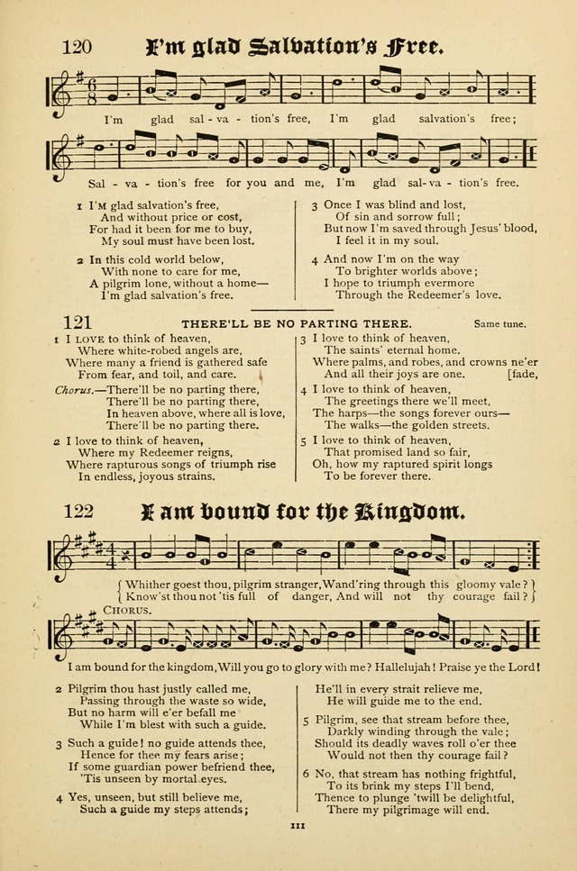 The Quiver of Sacred Song: for use in Sunday School, Prayer Meetings, Gospel Meetings, etc. page 111