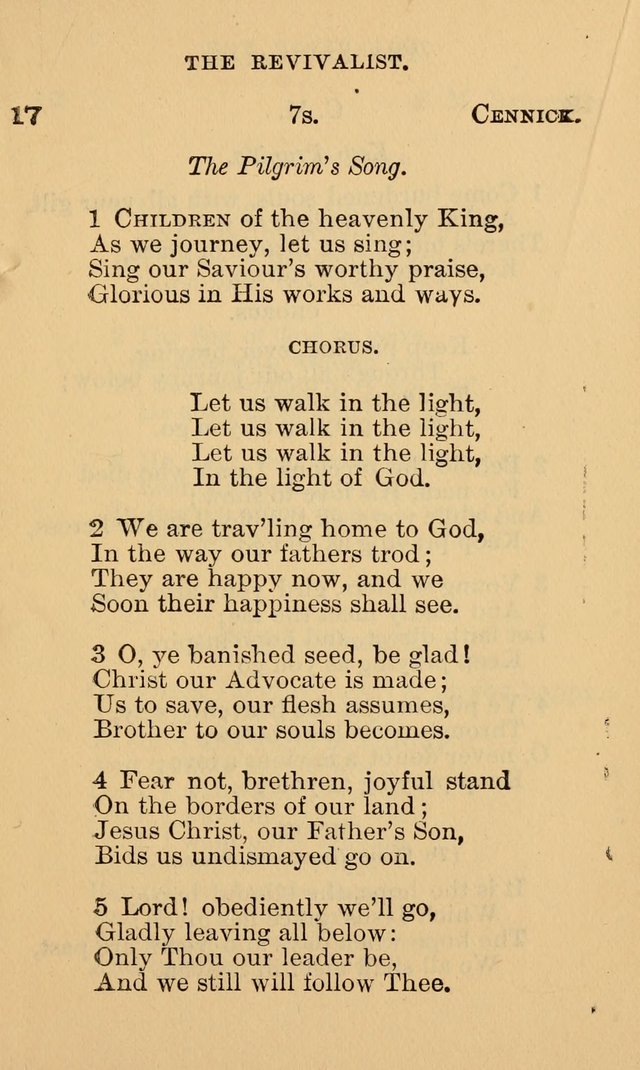 The Revivalist: Containing One Hundred Choice Revival Hymns, and One Hundred and Twenty-five Choruses: Designed for Use On Revival Occasions. (1st ed) page 21