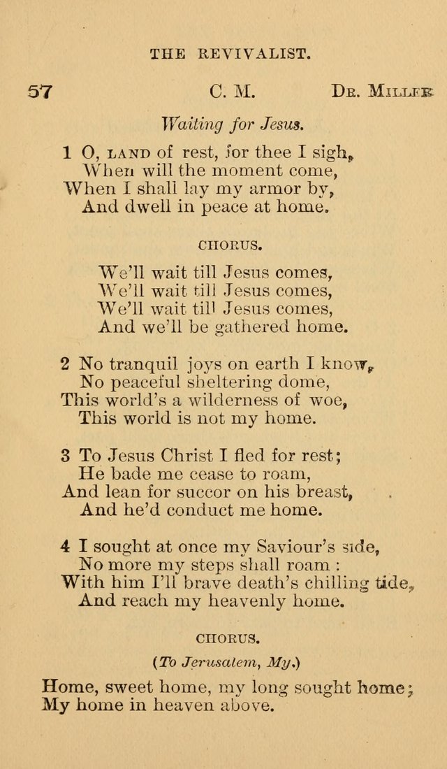 The Revivalist: Containing One Hundred Choice Revival Hymns, and One Hundred and Twenty-five Choruses: Designed for Use On Revival Occasions. (1st ed) page 61