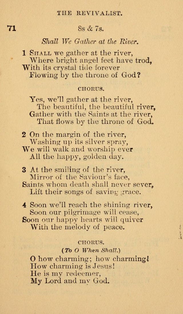 The Revivalist: Containing One Hundred Choice Revival Hymns, and One Hundred and Twenty-five Choruses: Designed for Use On Revival Occasions. (1st ed) page 75