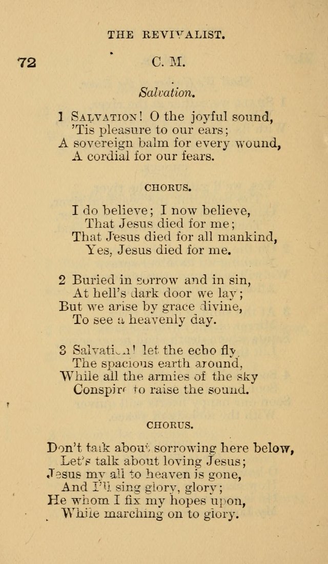 The Revivalist: Containing One Hundred Choice Revival Hymns, and One Hundred and Twenty-five Choruses: Designed for Use On Revival Occasions. (1st ed) page 76