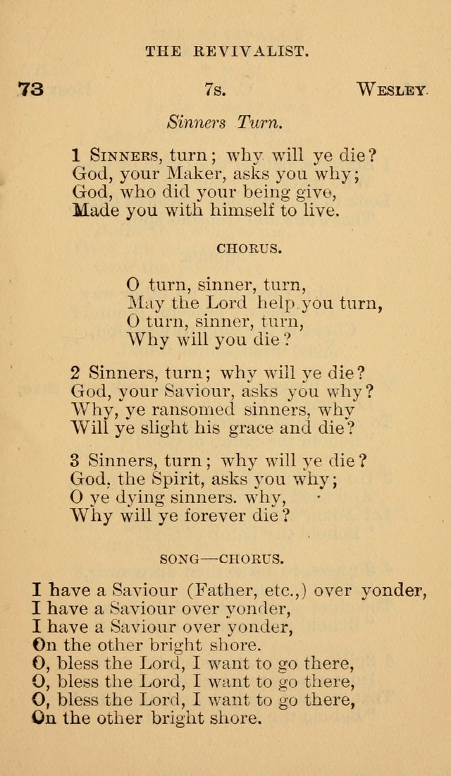 The Revivalist: Containing One Hundred Choice Revival Hymns, and One Hundred and Twenty-five Choruses: Designed for Use On Revival Occasions. (1st ed) page 77