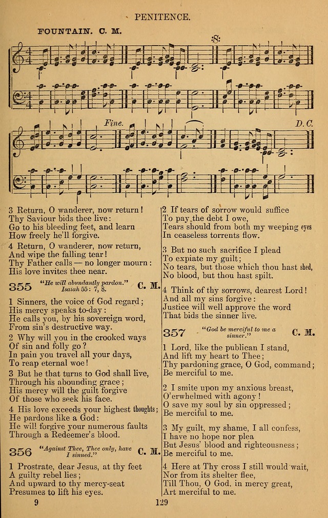 The Reformed Church Hymnal: with tunes page 129