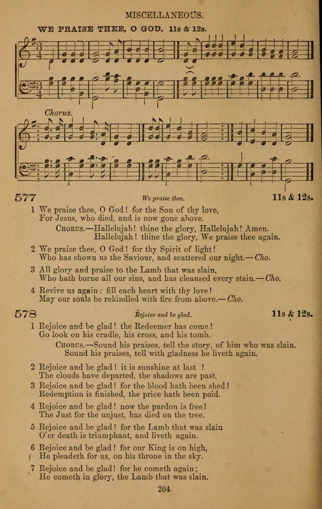 The Reformed Church Hymnal: with tunes page 204