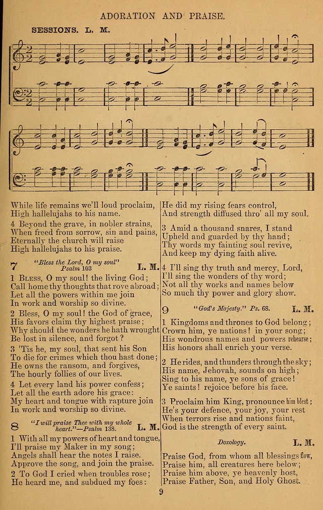 The Reformed Church Hymnal: with tunes page 9