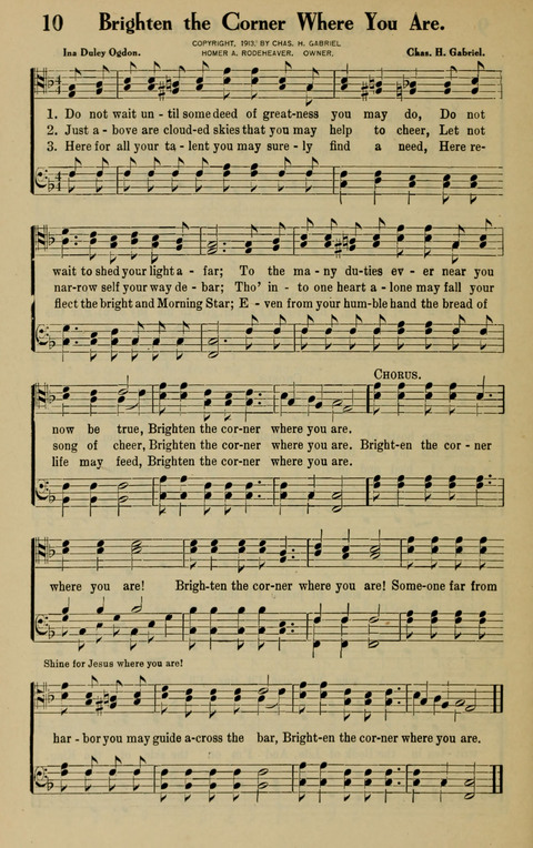 Rodeheaver Collection for Male Voices: One hundred and sixty Quartets and Choruses for men page 10