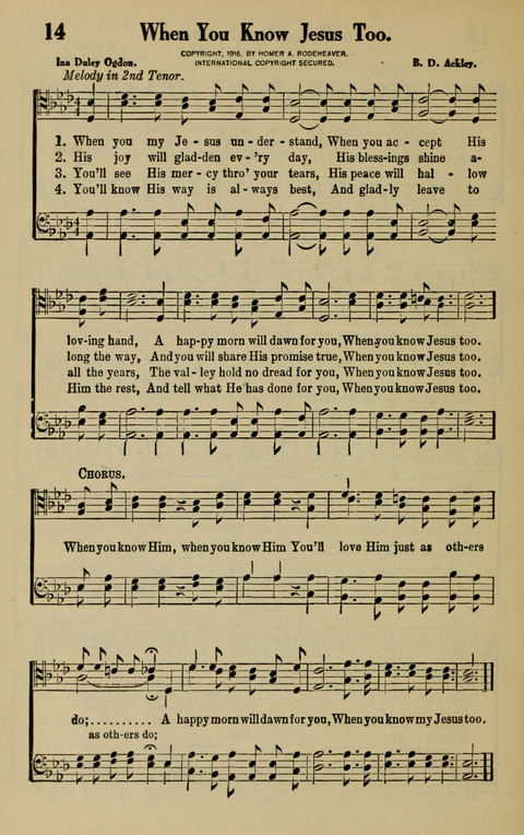 Rodeheaver Collection for Male Voices: One hundred and sixty Quartets and Choruses for men page 14