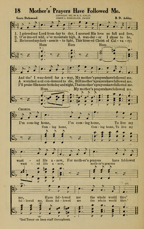 Rodeheaver Collection for Male Voices: One hundred and sixty Quartets and Choruses for men page 18