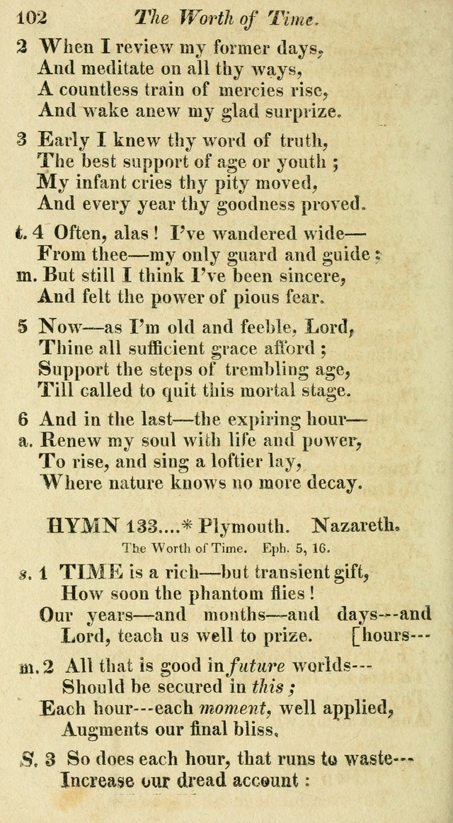 Regular Hymns: on a great variety of evangelical subjects and important occasions: with musical directions, for all the varieties of appropriate expression page 102