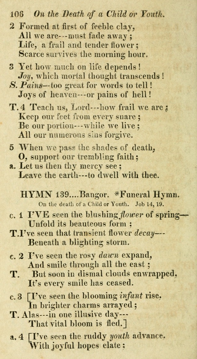 Regular Hymns: on a great variety of evangelical subjects and important occasions: with musical directions, for all the varieties of appropriate expression page 106