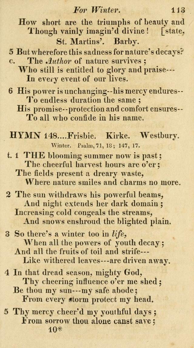 Regular Hymns: on a great variety of evangelical subjects and important occasions: with musical directions, for all the varieties of appropriate expression page 113