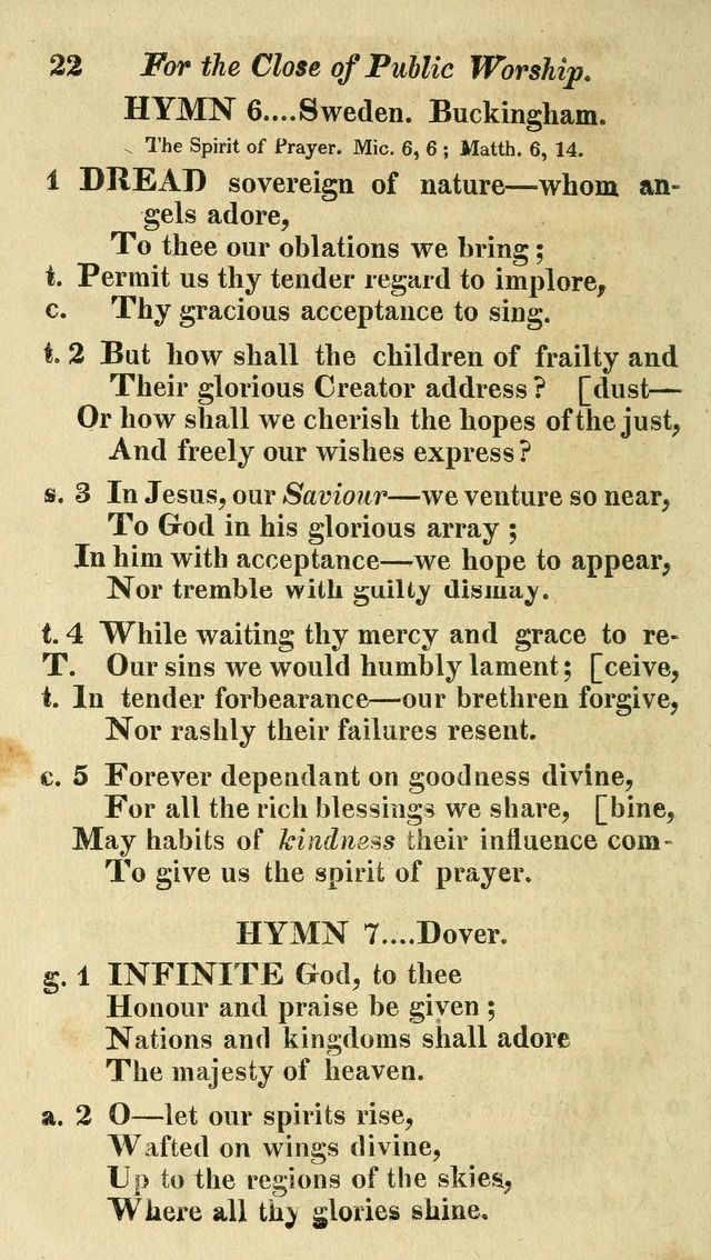 Regular Hymns: on a great variety of evangelical subjects and important occasions: with musical directions, for all the varieties of appropriate expression page 22