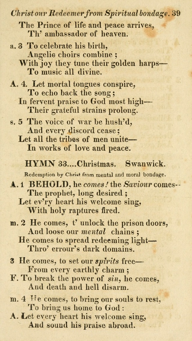 Regular Hymns: on a great variety of evangelical subjects and important occasions: with musical directions, for all the varieties of appropriate expression page 39