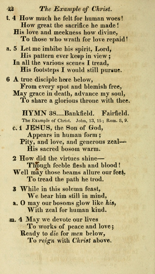 Regular Hymns: on a great variety of evangelical subjects and important occasions: with musical directions, for all the varieties of appropriate expression page 42