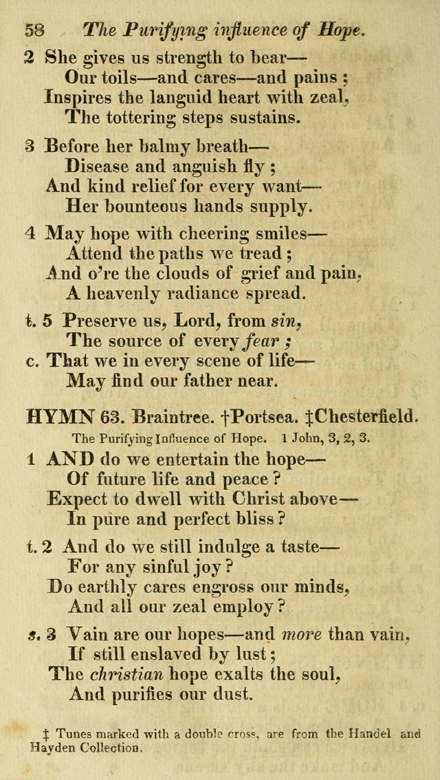 Regular Hymns: on a great variety of evangelical subjects and important occasions: with musical directions, for all the varieties of appropriate expression page 58