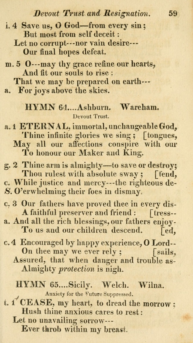 Regular Hymns: on a great variety of evangelical subjects and important occasions: with musical directions, for all the varieties of appropriate expression page 59