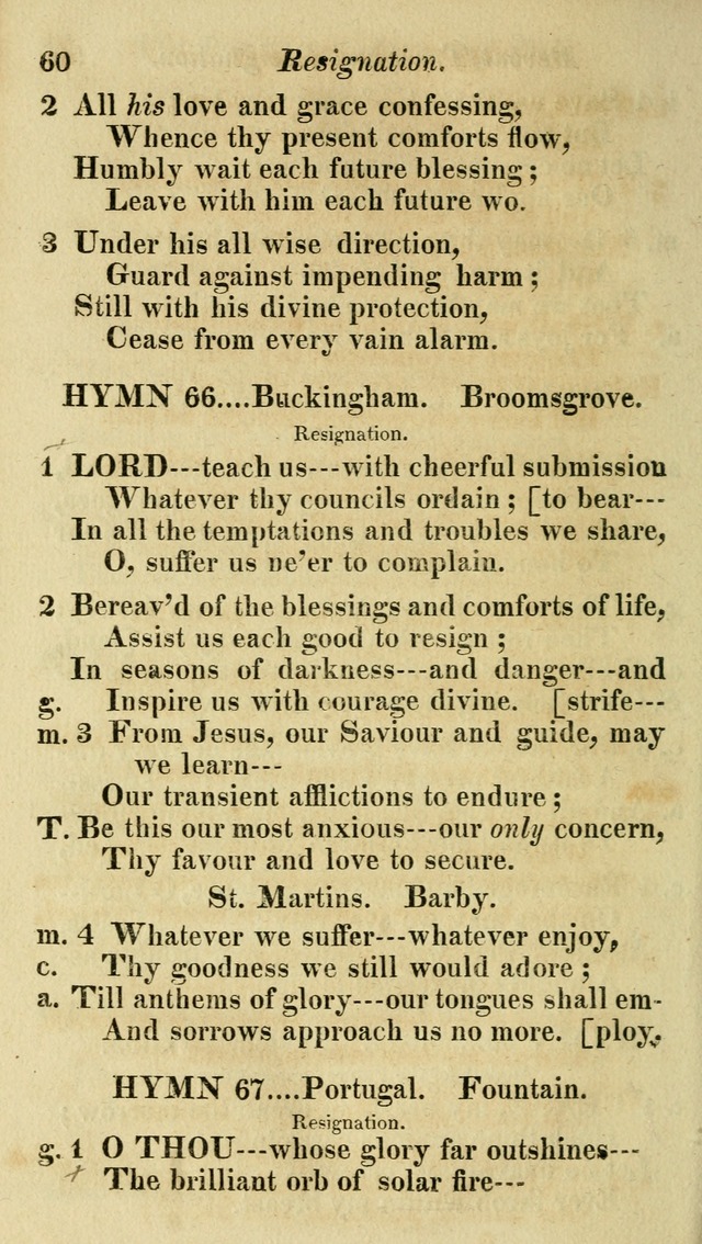 Regular Hymns: on a great variety of evangelical subjects and important occasions: with musical directions, for all the varieties of appropriate expression page 60