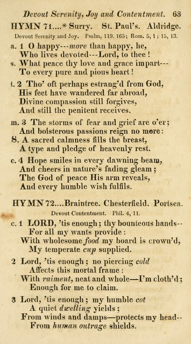 Regular Hymns: on a great variety of evangelical subjects and important occasions: with musical directions, for all the varieties of appropriate expression page 63