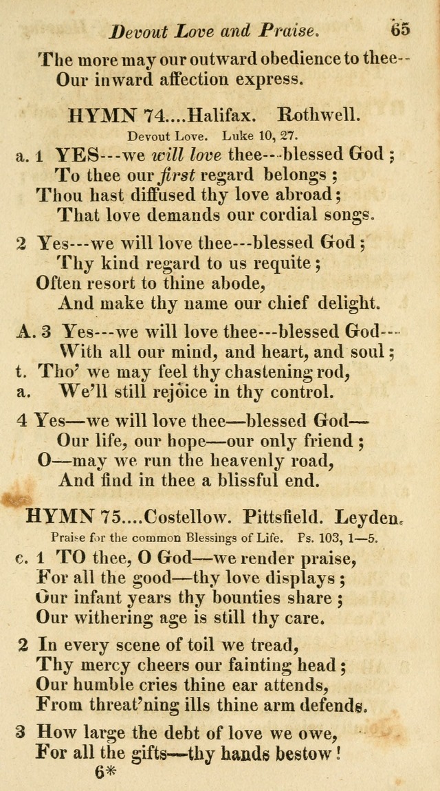 Regular Hymns: on a great variety of evangelical subjects and important occasions: with musical directions, for all the varieties of appropriate expression page 65