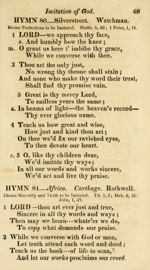 Regular Hymns: on a great variety of evangelical subjects and important occasions: with musical directions, for all the varieties of appropriate expression page 69