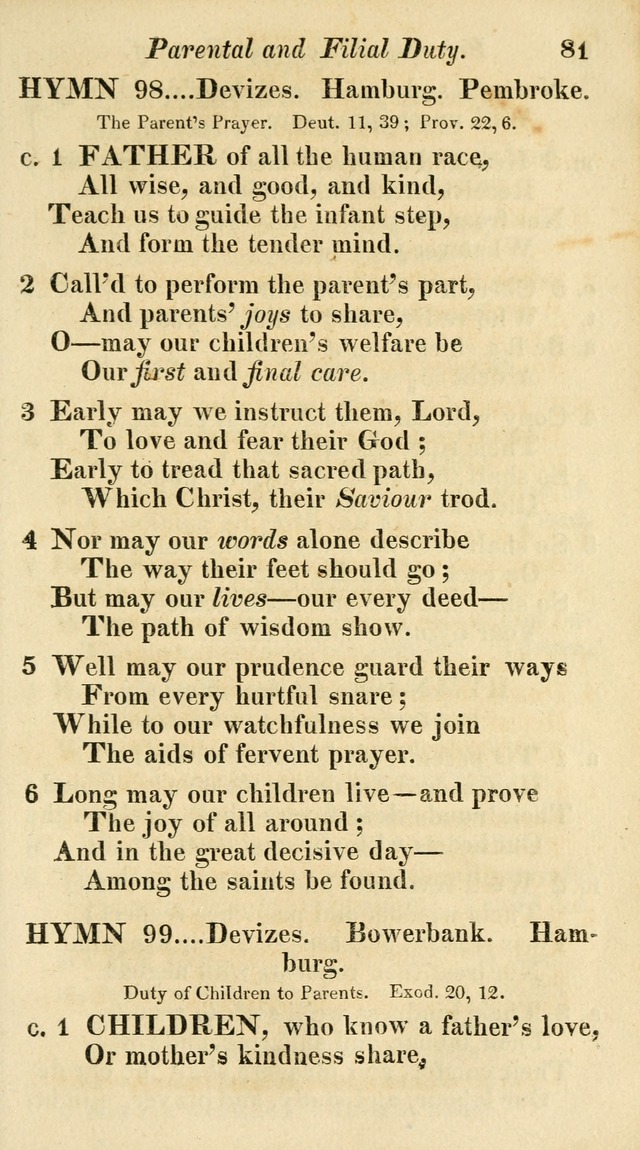 Regular Hymns: on a great variety of evangelical subjects and important occasions: with musical directions, for all the varieties of appropriate expression page 81